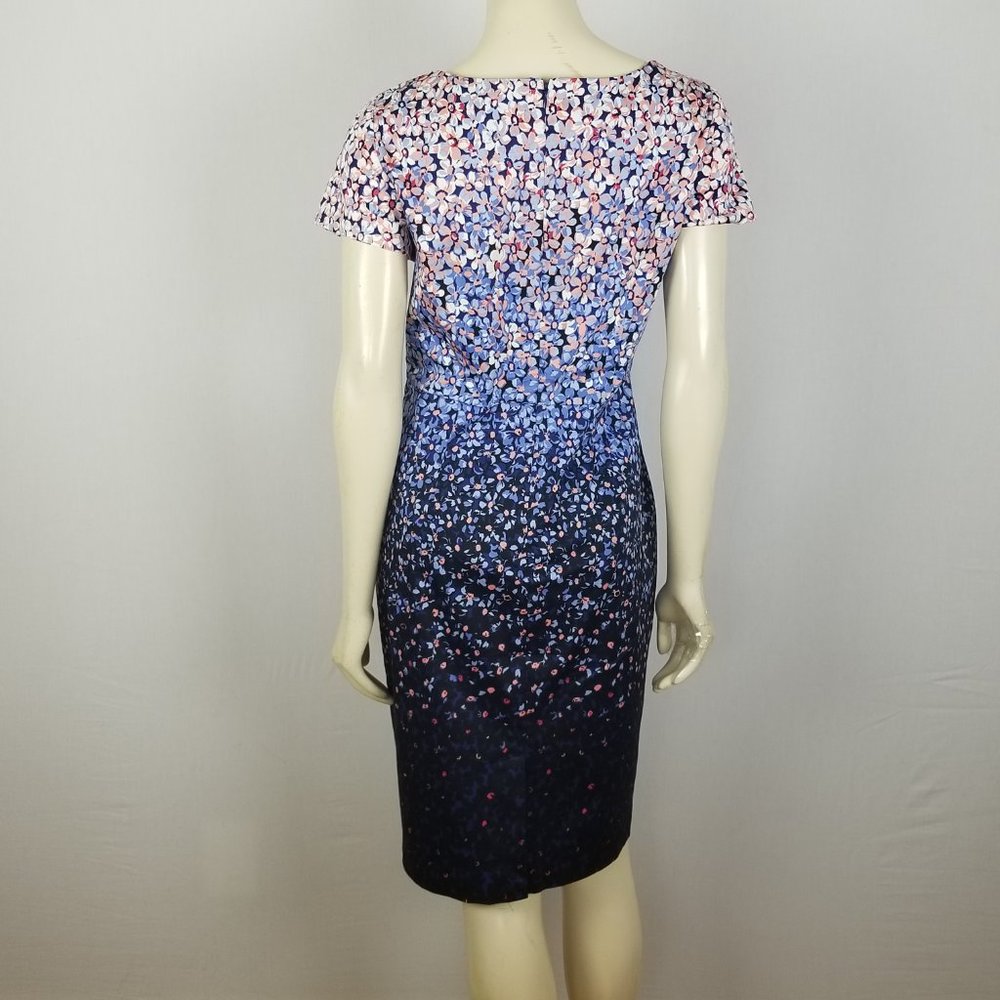Talbots floral sheath blue dress sz 6 - Picture 6 of 8